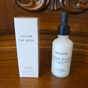Tan-Luxe The Body Self-Tan Drops & Super Glow Sunscreen SPF 30--New